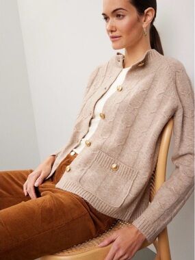 Rosetta Getty Beige Cable Knit Sweater